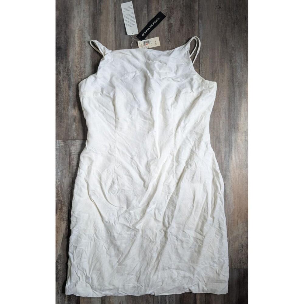 NWT Vintage Deadstock Donna Morgan 100% Linen Dress Women's 14 NEW VTG